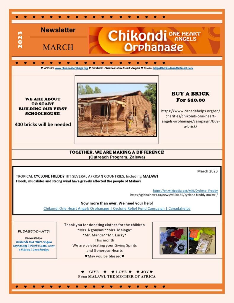 Chikondi Orphanage March 2023 Newsletter