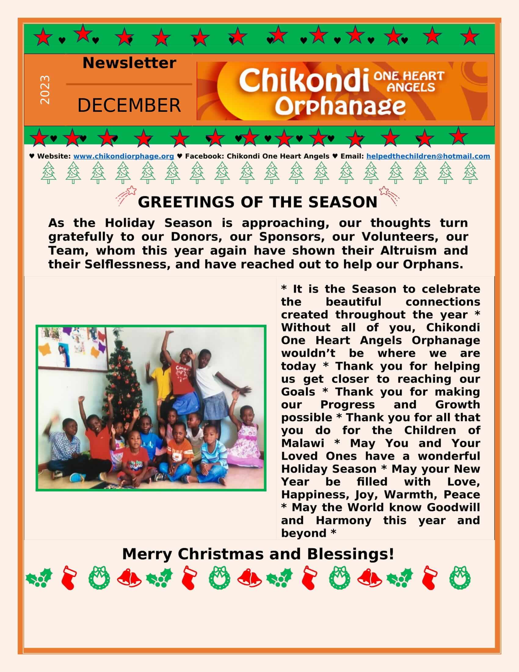 Chikondi Orphanage March 2023 Newsletter